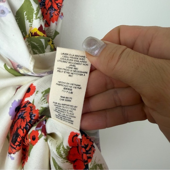 Free People Happy Heart Floral Mini Dress Ruched Ruffle size Small - Picture 7 of 7